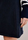 Knitted A-Line Mini Skirt, Navy, large