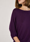 Soft Touch Drawstring Knit Top, Purple, large