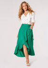 Ruffle Wrap Maxi Skirt, Green, large