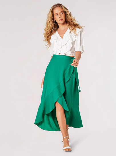 Ruffle Wrap Maxi Skirt