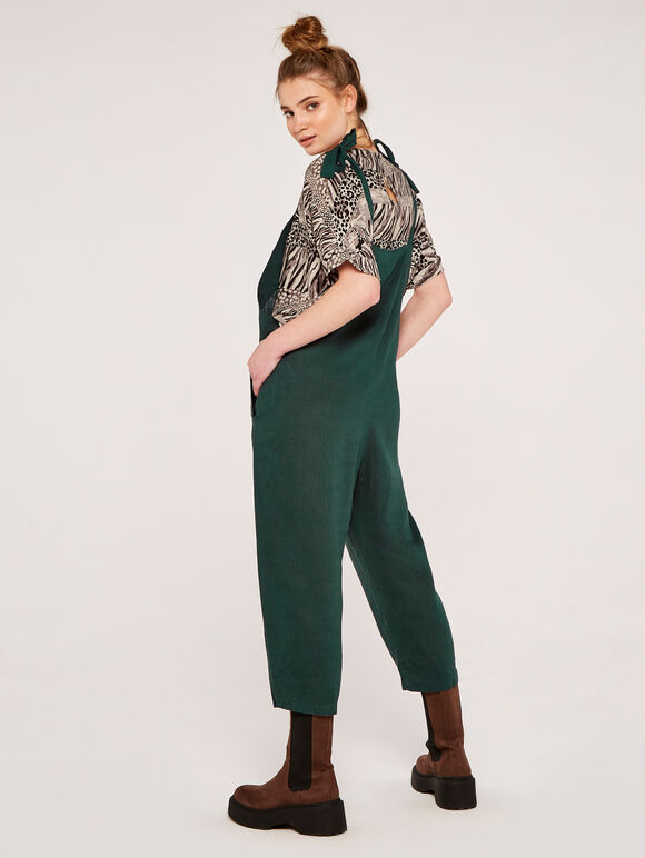 Tie Shoulder Jumpsuit, Green, large