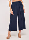 Tie Waist Culottes, Navy, large