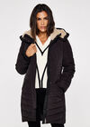 Multi-panel Puffer Coat, Black, large