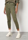 Freya Paper Bag Waist Crop Skinny Fit Jeans, Khaki, large