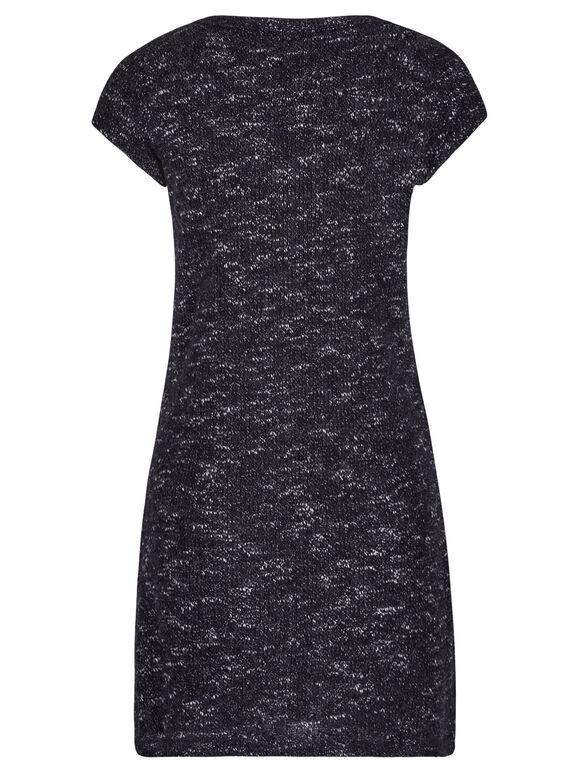 Charcoal Marl Wooden Button Tunic Dress, Dark Grey - Charcoal, large