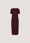 Cotton Ruched T-Shirt Maxi Dress, Burgundy, large