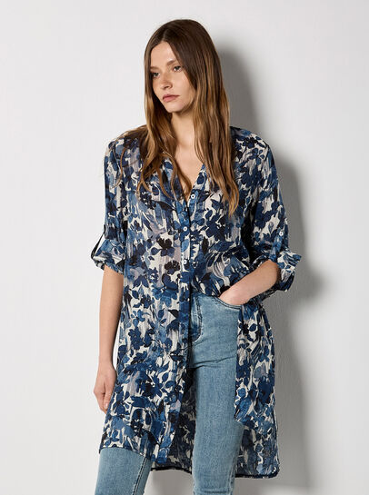 Paintbrush Floral Tunic Shirt