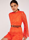 Scallop Lace Top, Orange, large