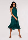 Star Jacquard Midi Dress, Green, large
