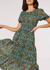 Ditsy Spray Midi Dress, Green, large