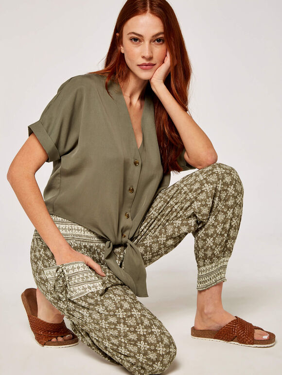 Batik Ankle Cuff Jogger, Khaki, large