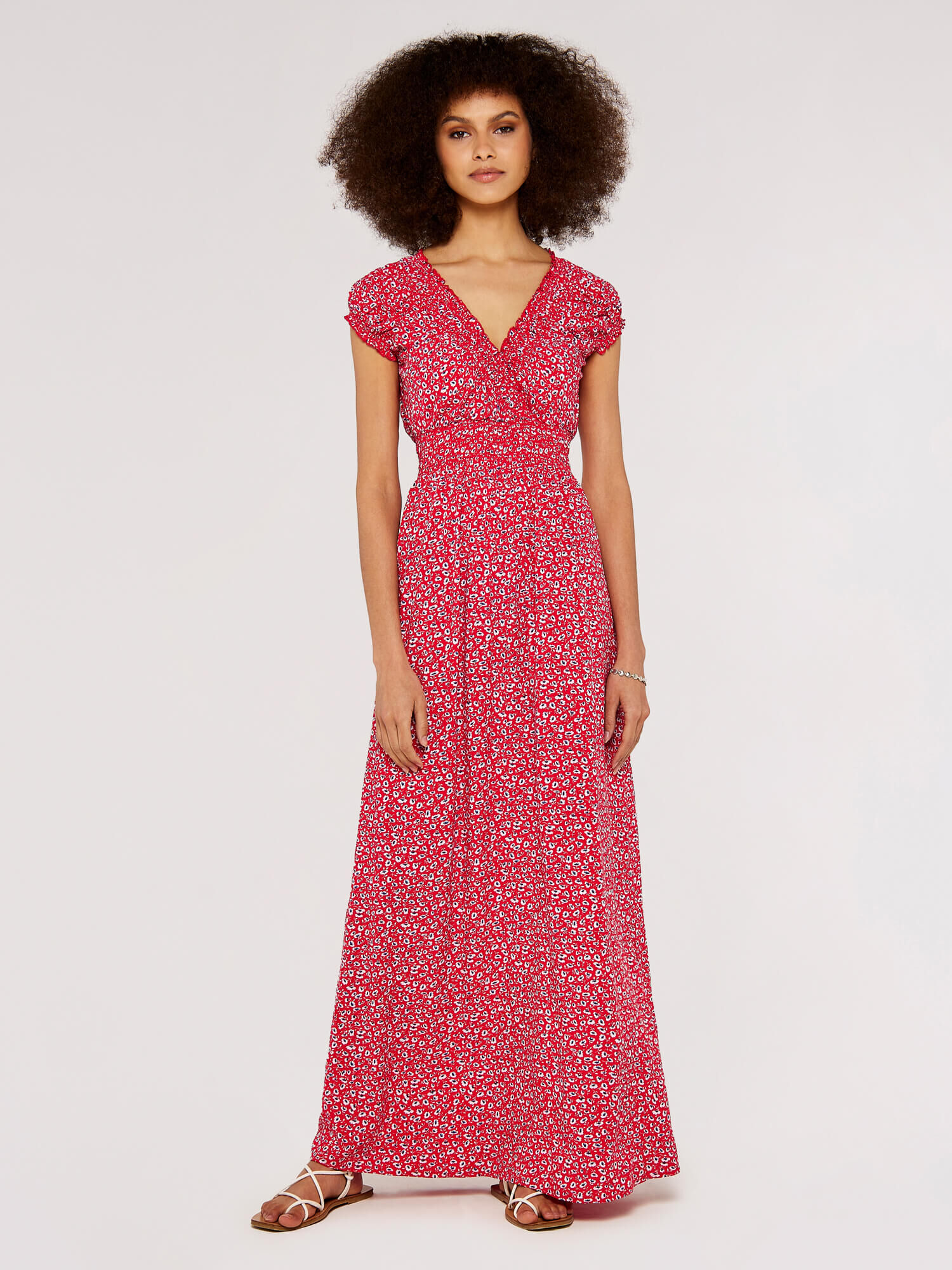 Apricot smock maxi dress outlet