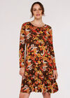 Mushroom Swing Dress, Brown, large