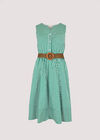Striped Woven Mini Dress, Green, large