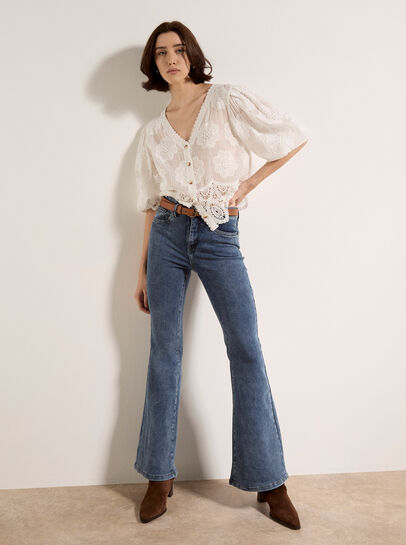 Lulu Burgundy Flare Jeans