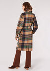 Checked Oversized Shirt Coat, Brown, large