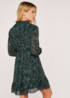 Leopard Drop Waist Ruffle Dress, Green, large