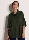 Roll Neck Oversized Top, Green, large