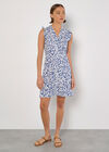Abstract Spot Ruffle Mini Dress, Blue, large