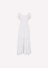 Floral Lace Cotton Milkmaid Maxi Dress, White, large