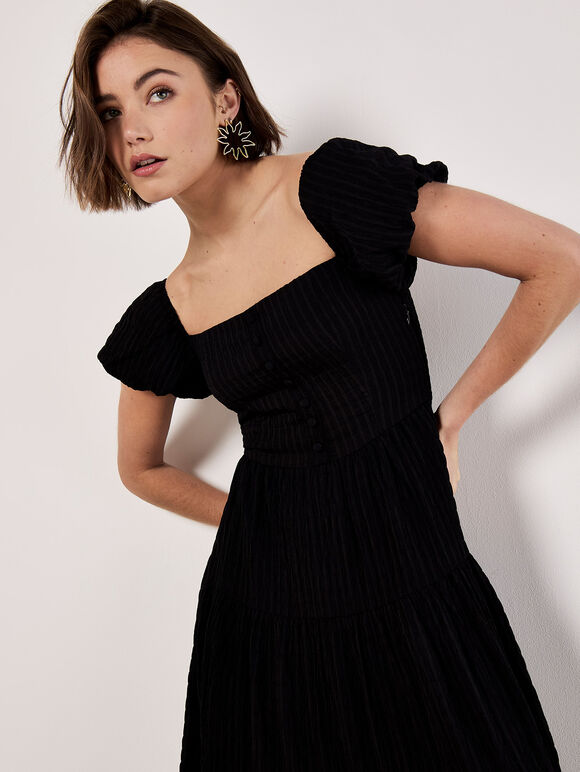 Self Check Midi Dress, Black, large