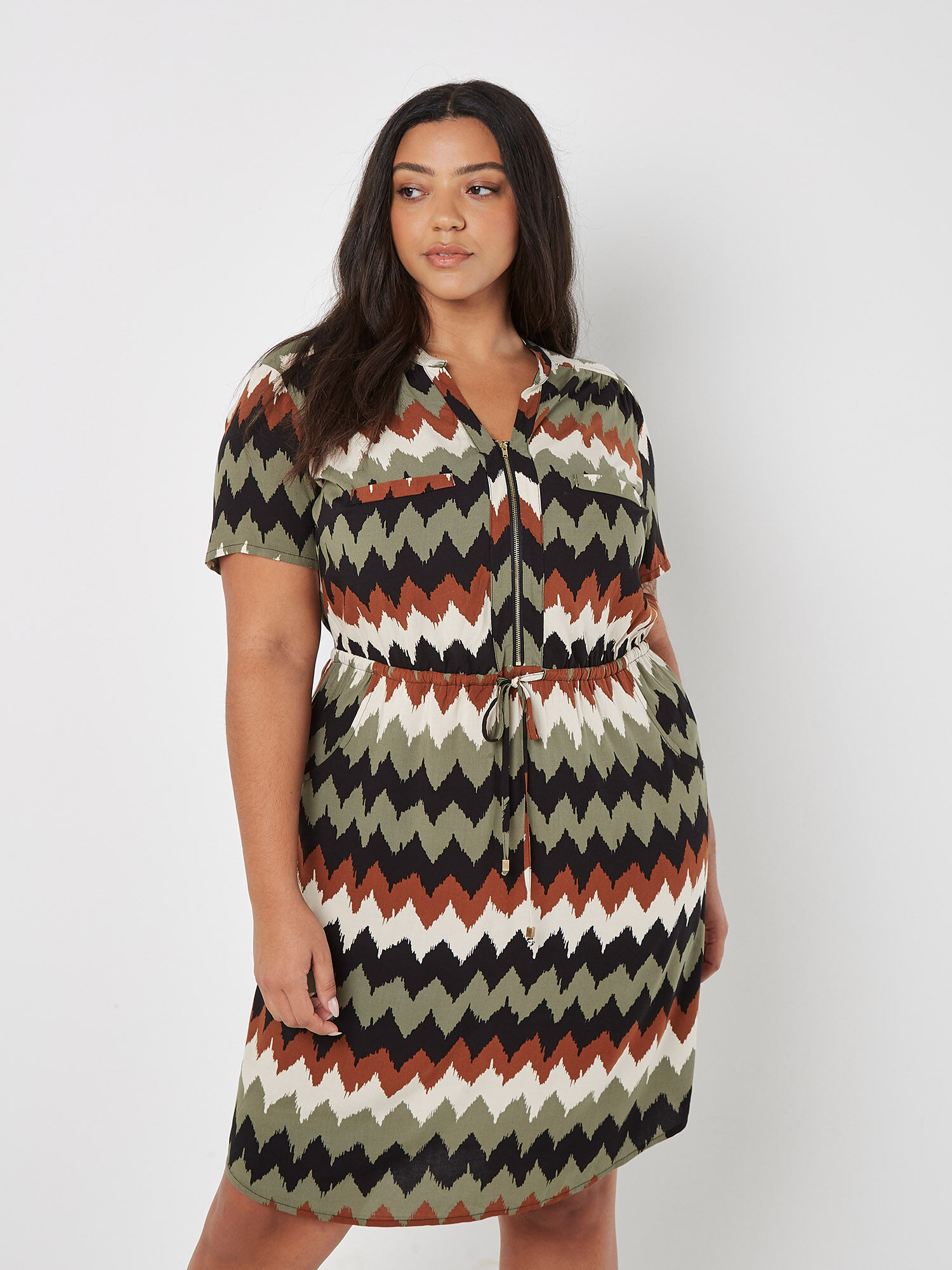 Plus size drawstring dress cheap