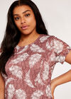 Curve Fern Rubber Print Skater Dress, Lilac, large