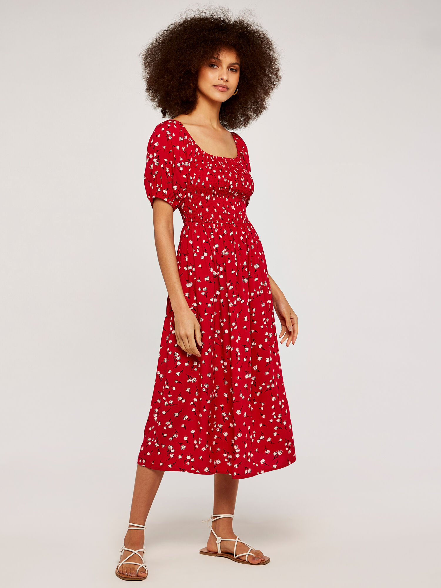 Apricot red clearance dress