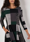 Colour Block Knitted Midi Dress, Green, large