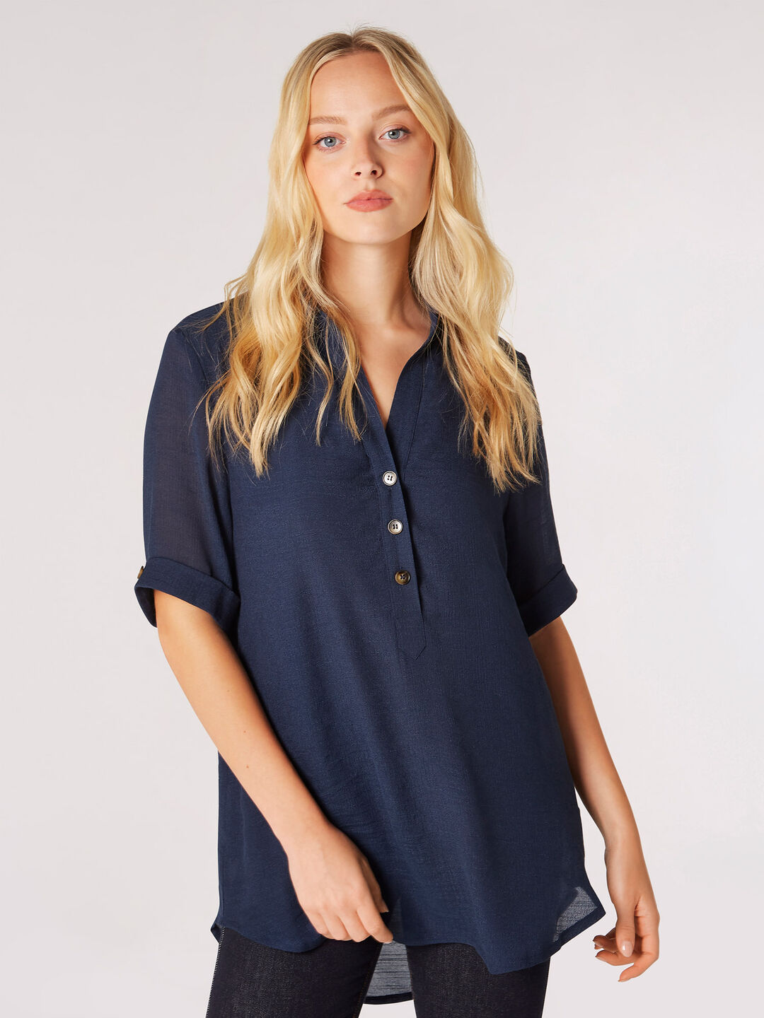 Image of Slub Shimmer Relaxed Blouse