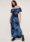 Bardot Tie Dye Maxi Dress, Navy, large