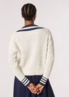 Multi Fleck Chunky Knit Cricket Jumper, Stone, large