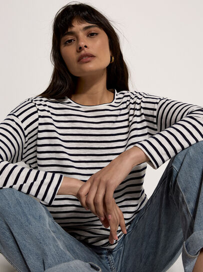 Soft Slub Jersey Stripe Top