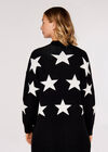 Stargaze Jacquard Cardigan, Black, large