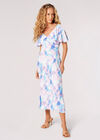 Watercolour Cape Midi Dress, Pink, large