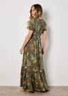 Watercolour Floral Maxi Dress, Khaki, large