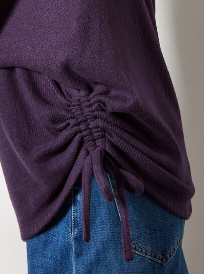 Soft Touch Drawstring Batwing Top