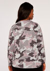 Curve Camo Zip Top, Pink, large