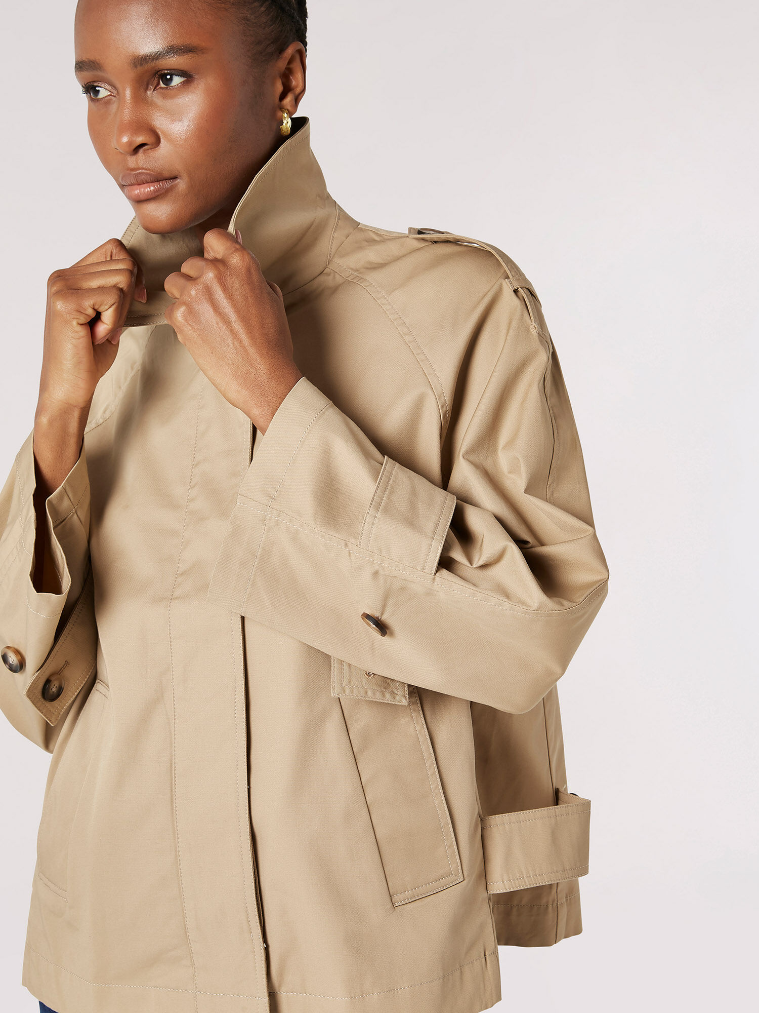 Long cotton clearance trench coat