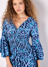 Ikat Swirls Maxi Dress, Blue, large