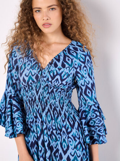 Ikat Swirls Maxi Dress