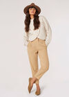 Cable Knit Cropped Wrap Jumper, Stone, large