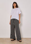 Textured Cotton Button Back T-Shirt, White, large