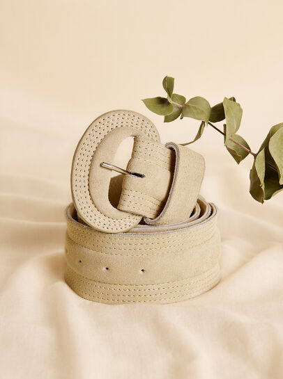 Stitched Suede Belt