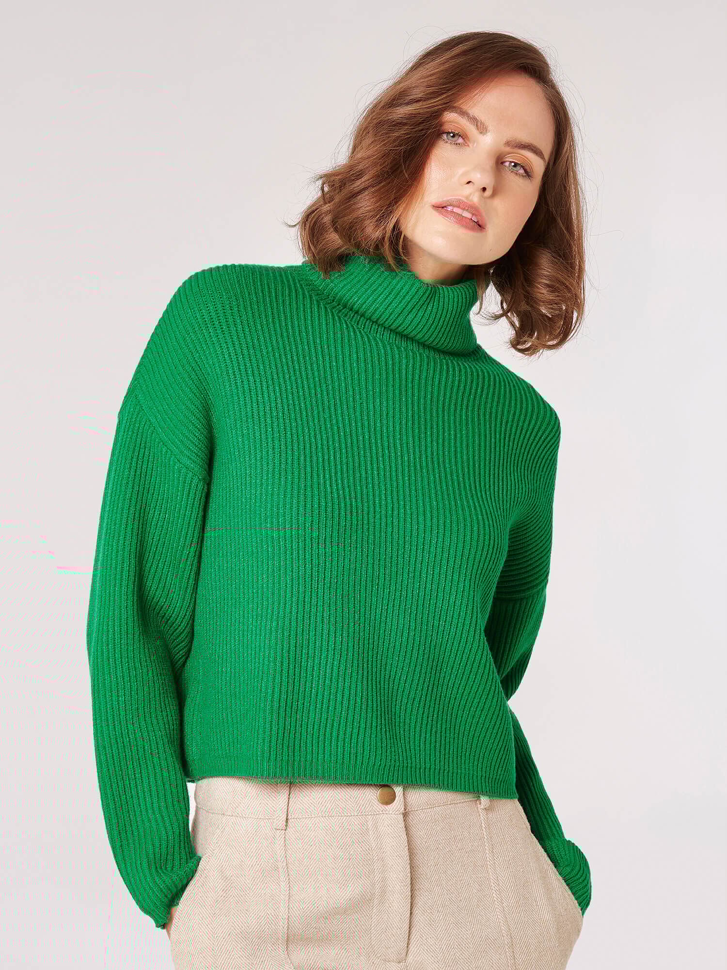 Green turtleneck jumper deals