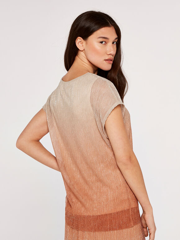 Ombre Plisse Top, Rust, large