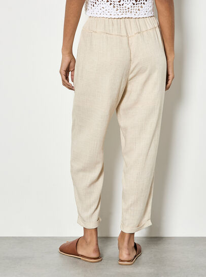 Ladder Lace Insert Linen Joggers