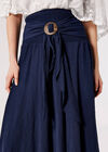 Shimmer Coconut Buckle Skirt, Navy, large