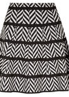 Chevron Flair Knit Skirt, Black, large