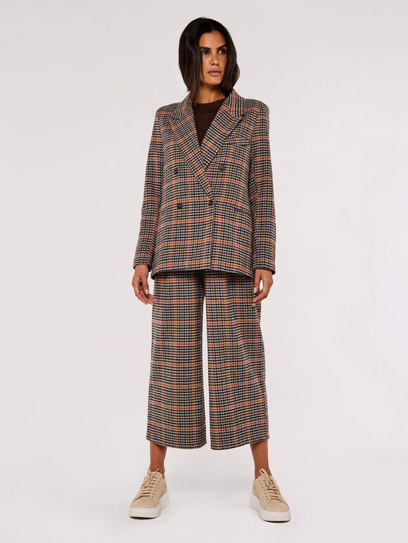 Heritage Warm Check Blazer, Brown, large